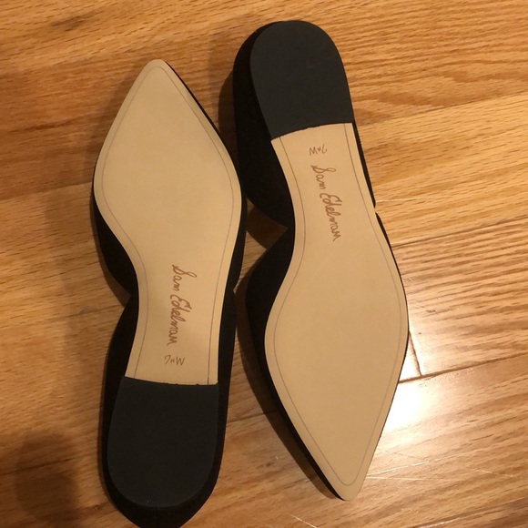 Sam Edelman black suede Rodney d’Orsay flats, size 7.5 wide - Picture 2 of 8